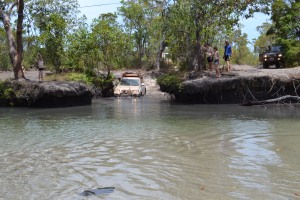 After a nervous wee and a quick prayer to the Toyota gods, Ant guides the Prado into Nolans Brook...